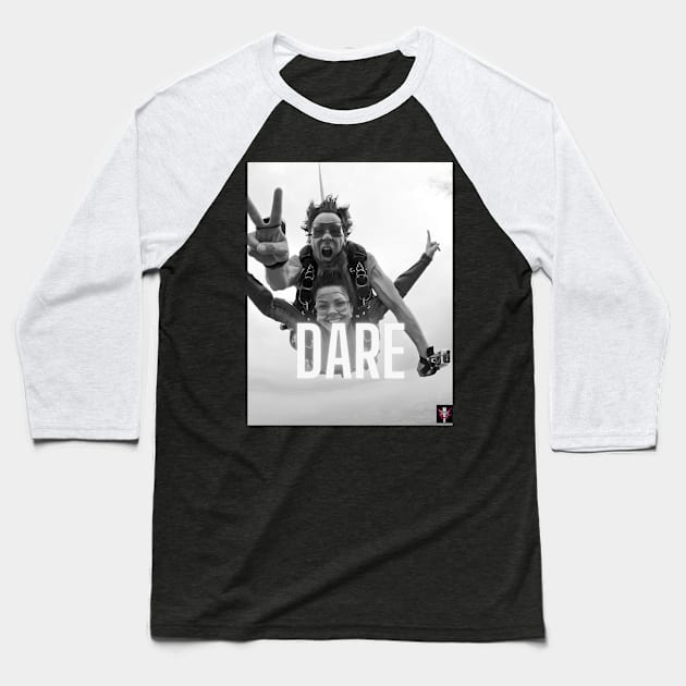 Dare Sky Diving Art Baseball T-Shirt by Modern Designs And Art